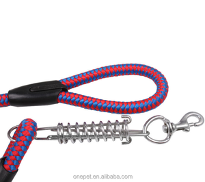 Laisse pour chien en nylon à motif solide, grande taille, pour bouledogue, mastif <span class=keywords><strong>tibétain</strong></span>, avec décoration de ressort anti-explosion - Product Image 3