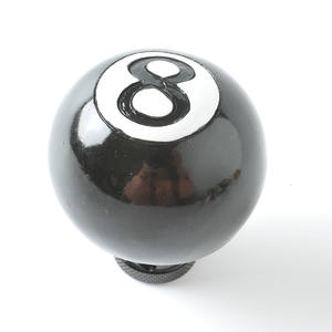 Kenop Pemindah Gigi Bola Billiard 8 Delapan Kolam, Hitam dengan Adaptor Universal Kendaraan AT/MT Kepala Tuas Pemindah Gigi - Product Image 1