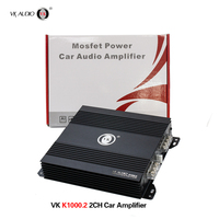 Amplificateur audio de voiture OEM VK 1000W 2 canaux K1000.2 en aluminium, puissant, classe AB, avec crossovers, radio HD et égaliseur intégré
