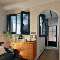 Style moderne persienne de fenêtre en bois de haute qualité Style occidental volets réglables salle de bain maison fenêtre à la mode