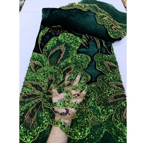 Tela de Encaje Francés de Alta Calidad, Bordada con Cuentas y <span class=keywords><strong>Lentejuelas</strong></span>, Ecológica, 5 Yardas, para Vestidos de Mujer - Product Image 6