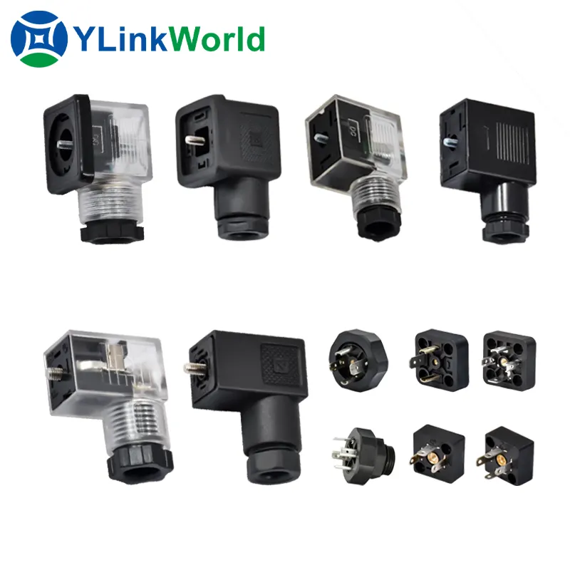 Ustomized-conector de válvula solenoide eléctrica macho hembra, venta al por mayor a prueba de agua IP67 D43650 A C