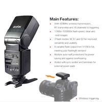 Flash Profesional para Cámara DSLR Godox TT520II Speedlite con Señal Inalámbrica Integrada de 433MHz Compatible con Zapata de Canon