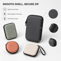 Pochette de transport pour écouteurs EVA Mini, noire, avec fermeture éclair, étui de chargement pour écouteurs, résistant à l'eau, antichoc, compact, sécurisé