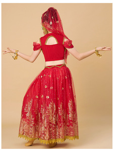 Enfants Cosplay Aladdin princesse <span class=keywords><strong>Jasmine</strong></span> indien Bollywood danse Performance vêtements tenue - Product Image 6