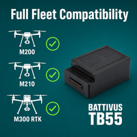 Batterie intelligente auto-chauffante TB55 7660mAh pour la série de drones DJI Matrice 200 M210 M210RTK V2, pour opérations d'inspection par temps froid
