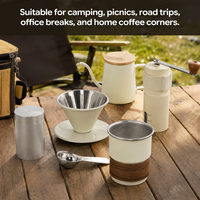 Kit de préparation de café filtre manuel de voyage en gros pour usine, ensemble d'outils de barista tout-en-un avec moulin à café manuel, vente au détail