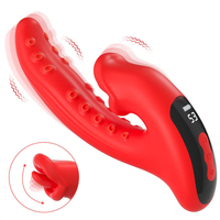 Vibrateur Lèche-Langue Produit Adulte 10 Vibrations 5 Fonctions de Stimulation Double Lèche-Langue Réglables