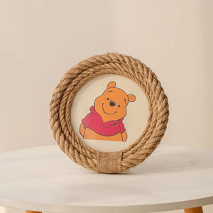 Marco Redondo de Cuerda de Cáñamo para Colgar en la Pared, Estilo Moderno y Minimalista, de 6 Pulgadas, para Fotos de Mesa de Escritorio Familiar - Product Image 6