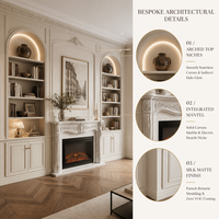 Meuble TV mural moderne de luxe sur mesure avec vitrine et éclairage LED pour salon de villa