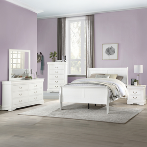 Traditional Modern Classic <b>White</b> Finish 2-Drawers Nightstand Wooden Bedroom Furniture for Apartment & Hotel Use - Product Image 3