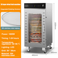 Déshydrateur commercial de nourriture d'acier inoxydable de 22 plateaux pour le séchoir de légumes de fruits de minuterie de Jerky 24H avec le contrôle de température