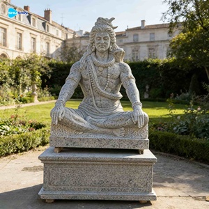हस्तनिर्मित डिजाइन आउटडोर बड़े संगमरमर भगवान शिव और भारतीय बुद्ध प्रतिमा उद्यान और विला के उपयोग के लिए - Product Image 2