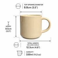 Mug à café en céramique gris moderne nordique 330 ml, empilable, minimaliste, en porcelaine, pour le bureau, le café, la décoration de la maison