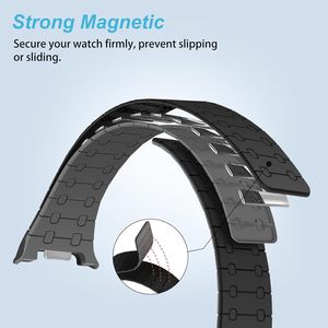 No Gap Band Compatible con <span class=keywords><strong>Samsung</strong></span> Galaxy <span class=keywords><strong>Watch</strong></span> 8 Band 40mm 44mm/<span class=keywords><strong>Watch</strong></span> 8 Classic 46mm, correa de silicona magnética para mujeres y hombres - Product Image 3