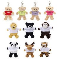 Porte-clés personnalisé en peluche, Mini lapin en peluche, jouet en gros, mignon lapin rose en peluche Animal porte-clés