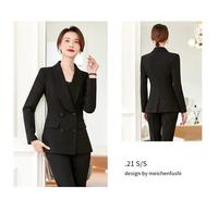Ensemble de costumes professionnels pour femmes noires - Viscose/Polyester coupe-vent et imperméable, vêtements de travail professionnels pour les entretiens