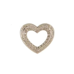 Colgante de oro blanco de 18 quilates con doble capa de diamantes en forma de corazón, joyería romántica de lujo para mujer - Product Image 1