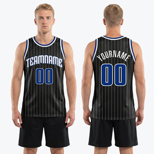 <span class=keywords><strong>Camiseta</strong></span> de Baloncesto de Diseño Personalizado de Fábrica OEM de <span class=keywords><strong>España</strong></span>, Uniforme de Baloncesto con Rayas Blancas y Negras - Product Image 1