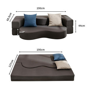 Canapé moderne minimaliste incurvé en forme de S, pliable, multifonctionnel, rembourrage en mousse, meubles de salon pour petits appartements - Product Image 4