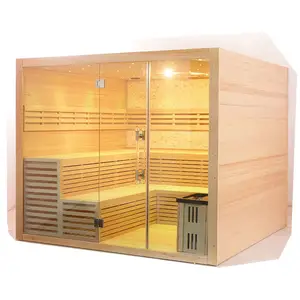 Customize Finland Traditional Home Dry Corner Sauna Indoor Sauna Room Control System With Logo