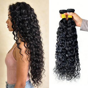 Cheveux humains vierges non traités à 100 %, mèches de cheveux ondulés naturels pour femmes noires, mèches de tissage de cheveux à double trame faite à la machine - Product Image 1