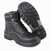 AIMVVSEC Sepatu Bot Keselamatan Kerja Kulit Sapi Berkualitas Tinggi, Tahan Panas, Profesional untuk Pengelasan, dengan Ujung Baja