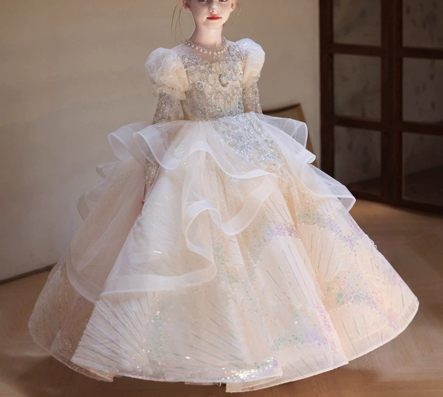 white christmas dresses Renata Luxury Flower Girl Dress with Cape