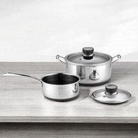 Fabricant Vente en gros Batterie de cuisine en céramique Ensemble de casseroles en acier inoxydable Casseroles antiadhésives en nid d'abeille Marmite à induction Base pour la friture