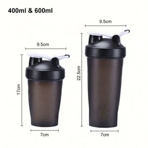 Bouteilles d'eau de sport personnalisées sans BPA avec logo, 400 ml/600 ml, avec boules mélangeuses métalliques intégrées, pour promotion (vente en gros) - Product Image 2