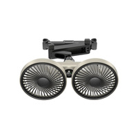 Ventilador Doble para Auto 360 °   Ventilador de Techo Giratorio Multiángulo de 3 Velocidades Silencioso, 100 mm, 6 Aspas, 3300 RPM, Batería de 3600 mAh/Conexión USB a Elección