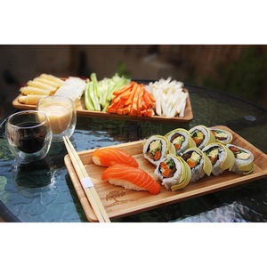 Plateau de service en bambou Mingjiang K826, nouveau style chinois pour la présentation des aliments - Product Image 1
