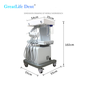 Chariot de traitement <span class=keywords><strong>dentaire</strong></span> mobile Greatlife Dent avec turbine <span class=keywords><strong>dentaire</strong></span>, compresseur d'air en option - Product Image 3