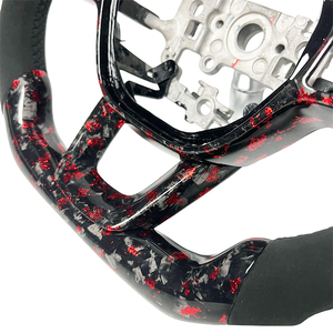 Volante in Pelle Alcantara Personalizzato in Carbonio Forgiato Rosso per <span class=keywords><strong>Honda</strong></span> Civic 11a Generazione Accessori Auto - Product Image 4