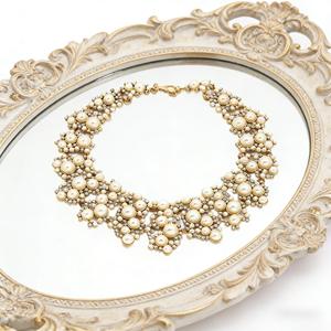 Collar Gargantilla de Cadena de Eslabones de Aleación Chapada en Oro 2026ZP, Elegante y Moderno con Perlas y Diamantes de Imitación, Regalo para Mujer - Product Image 1
