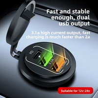 Chargeur de voiture double USB 12V 24V personnalisé avec logo, chargeur rapide étanche avec voltmètre pour utilisation automobile et marine
