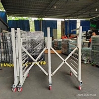 Chariot de rangement pliable multi-niveaux en acier avec roulettes pour le transport de matériaux en feuille et de portes en verre