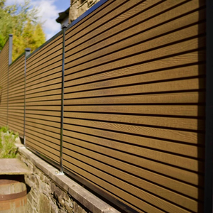 Su misura <span class=keywords><strong>legno</strong></span> materiale composito di plastica WPC pannelli di recinzione e <span class=keywords><strong>pali</strong></span> 6ft h x8ft w vinile <span class=keywords><strong>legno</strong></span> plastica privacy - Product Image 2