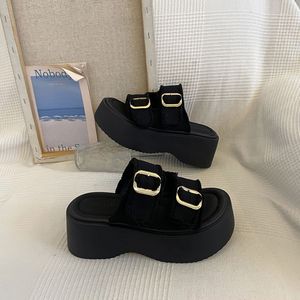 <span class=keywords><strong>New</strong></span> pháp giản dị mở-toe cho dép đi trong nhà cho phụ nữ đôi hàng dày đế denim vải mùa hè ngoài trời <span class=keywords><strong>Slide</strong></span> - Product Image 3