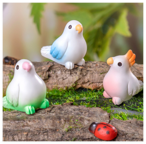 Mirco manzara süsler yaratıcı aksesuarları minyatür hayvanlar reçine papağan heykelcik kuş dekoratif sanat DIY 3D heykel - Product Image 3