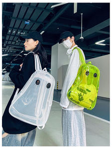 Sac à dos d'été Halloween en PVC transparent et imperméable personnalisé Funny Cute Ghost Design Outdoor Travel Student Schoolbag - Product Image 3