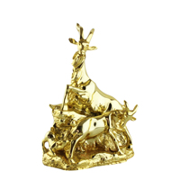 Sculpture d'animal en métal doré, statue d'opale plaqué or, ornement, décoration de maison, vente directe d'usine,