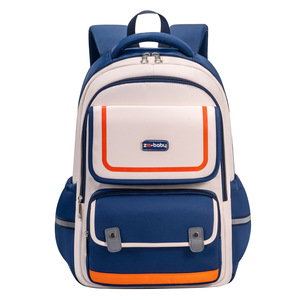 Zm Baby Color Blocking <b>Backpack</b> 18 In Large Capacity School Bag For <b>Kids</b> 3-6 Years Unisex Elementary Student Shoulder Bag - Product Image 1