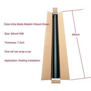Film vinyle pour voiture en gros d'usine, ultra mat, vert métallisé, anti-rayures, film vinyle PET sans bulles d'air, film de protection automobile - Product Image 2