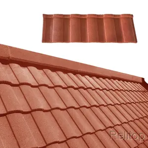 Cheap building Roofing materials Roman type stone coated metal roof tiles color steel roof tile price