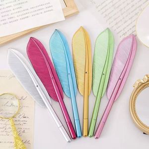 Wholesale High Quality Plastic <b>Pen</b> with Red Pink Goose Feather Quill 1.0mm Sports Logo Writing Promotional Ball <b>Pen</b> - Product Image 2