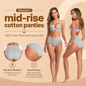 กางเกงในกีฬาเอวสูงไซส์ใหญ่พิเศษ 5XL ผ้าฝ้าย ระบายอากาศได้ดี นุ่ม ยืดหยุ่น สวมใส่สบาย ปกปิดมิดชิด สำหรับผู้หญิง - Product Image 5