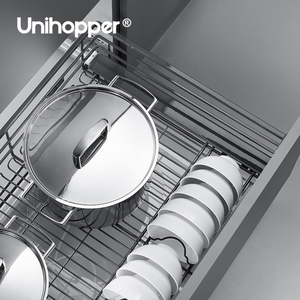 Unihopper Série NANO Organiseur de placard de cuisine multifonctionnel à trois côtés avec tiroirs coulissants à fermeture amortie - Product Image 4