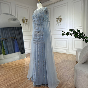 Serene Hill LA72775 Abito da Sera Lussuoso a Sirena con Perline, Elegante con Collo a O e Maniche a Mantella, Lunghezza a Terra, per Feste Formali 2026 - Product Image 5