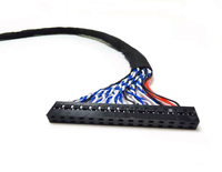 Kabel LVDS 40 Pin Kustom Pabrik, Konektor Adaptor 50 Pin, PVC, Berperingkat IP66, Konduktor Tembaga Berlapis Timah untuk Mesin Peralatan Rumah Tangga
